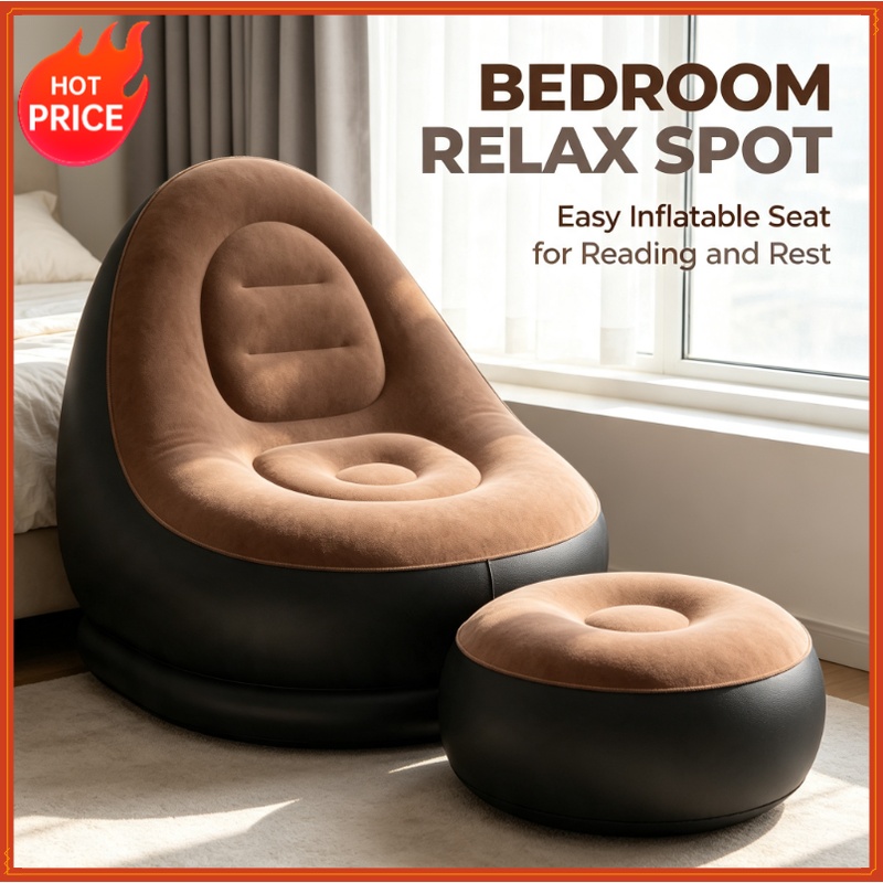 Outdoor Furniture Ideas - 2Pcs Inflatable Lazy Sofa Chair Set,