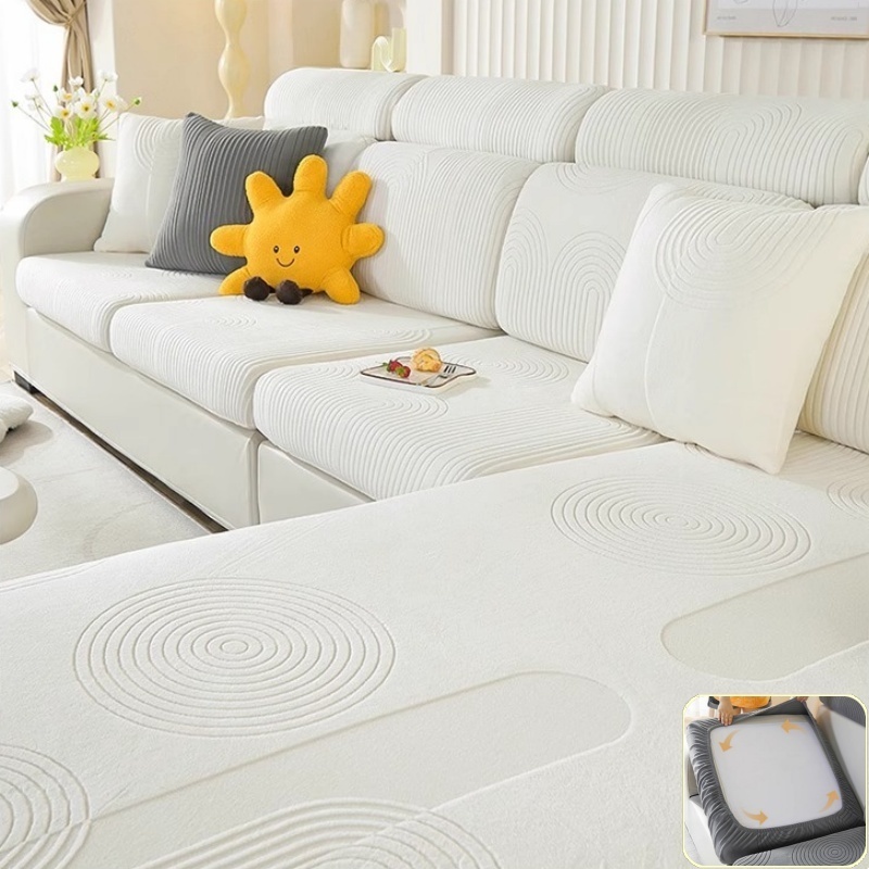 Outdoor Furniture Plus - Elastic Jacquard Velvet Sofa Cushion Cover