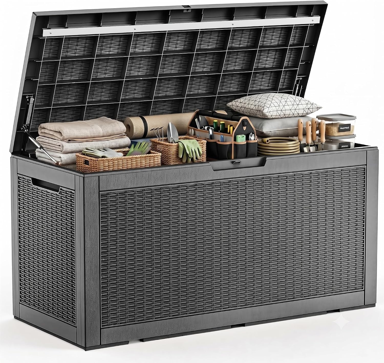 Outdoor Furniture For Pool - Large Outdoor Waterproof Resin Storage Deck