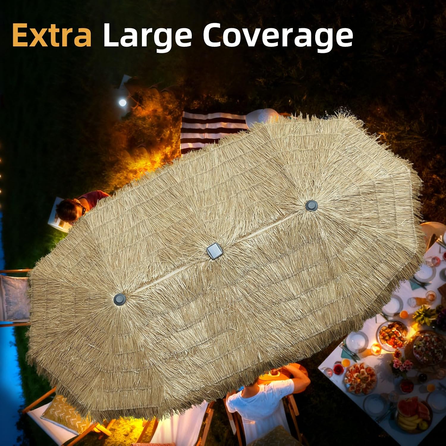 13ft Thatch Umbrella with Sola - Outdoor Furniture For Pool 评论和价格
