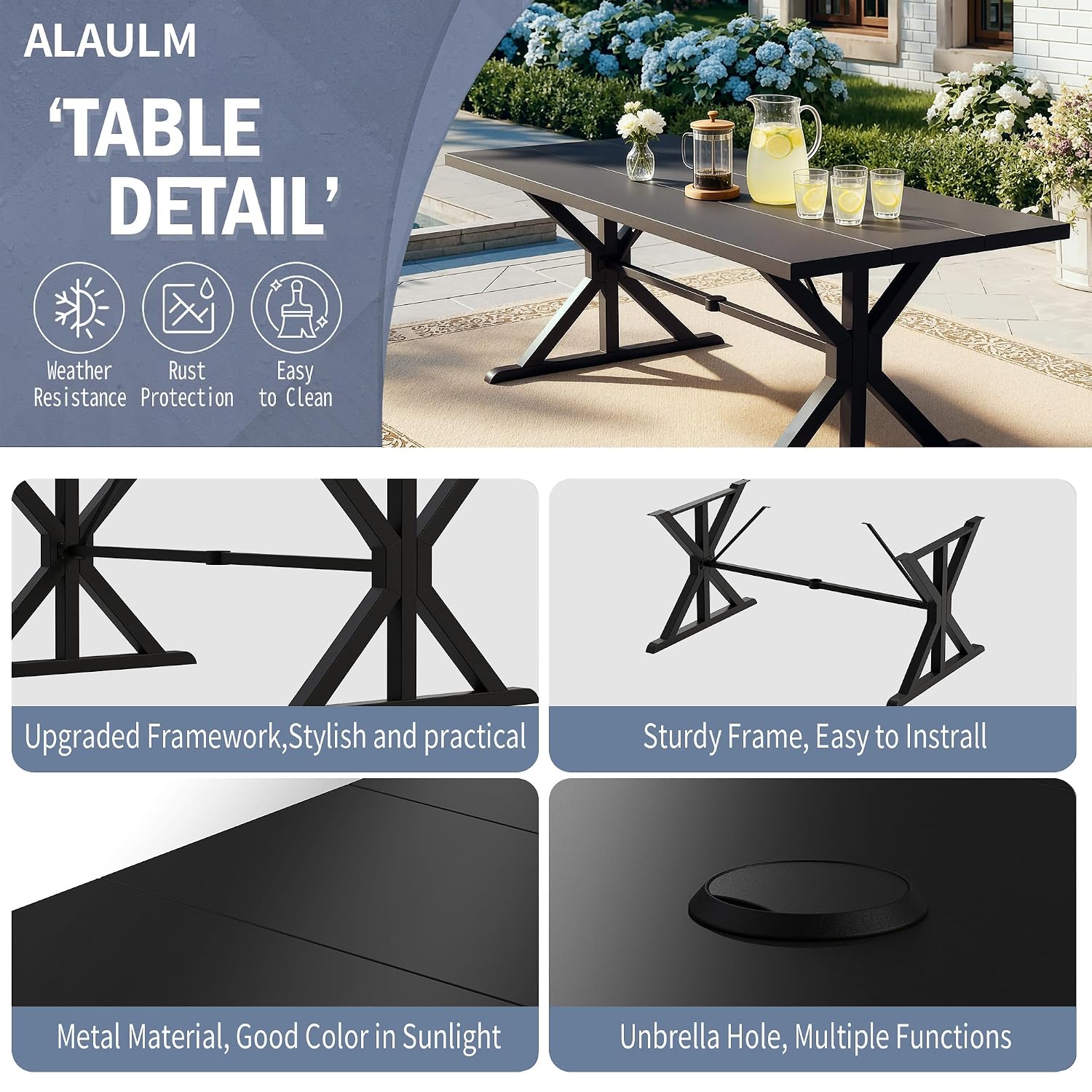 Metal Patio Dining Set 7pc 6 S - Outdoor Furniture Plus 评论和价格