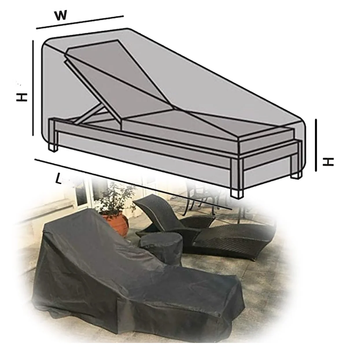Oxford Fabric Sunlounger Cover - Outdoor Furniture Cover Waterproof 评论和价格