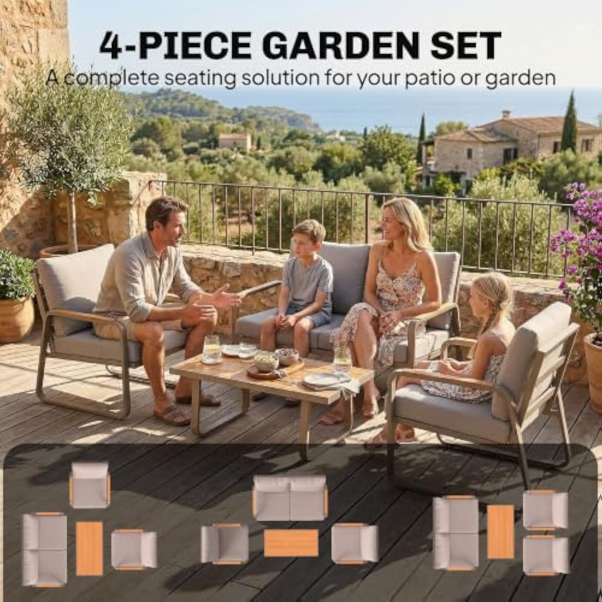 4-Piece Outdoor Lounge Collect - Outdoor Furniture Plus 评论和价格