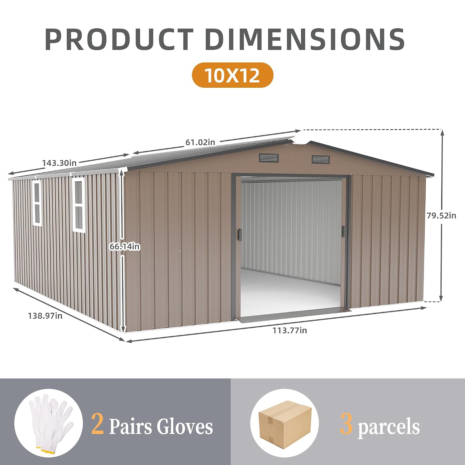 10x12 FT Outdoor Storage Shed, - Outdoor Furniture With Storage 评论和价格
