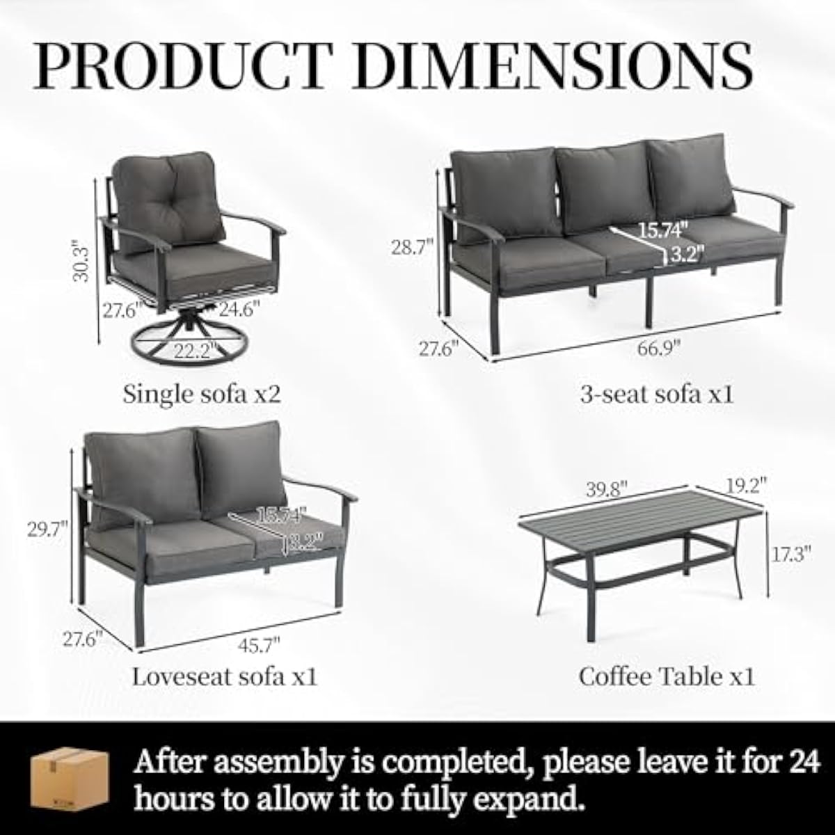 5-Piece Modern Outdoor Seating - Outdoor Furniture Plus 评论和价格