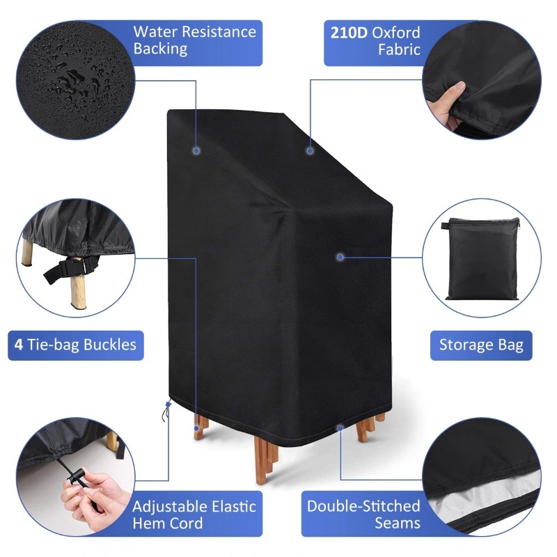 1/2/PCS Stacked Chair Dust Cov - Outdoor Furniture Cover Waterproof 评论和价格