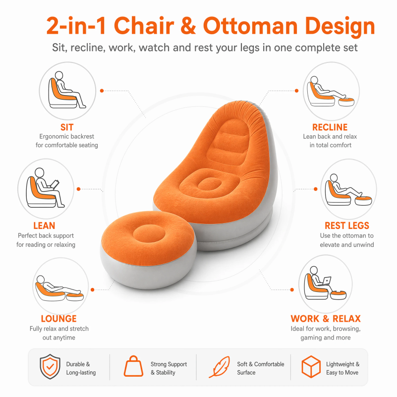 Flocking Inflatable Lazy Sofa  - Outdoor Furniture Ideas 评论和价格