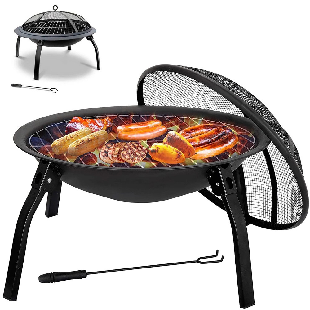 Heavy Iron Round Fire Oven Bas - Fire Pit Bowl 评论和价格