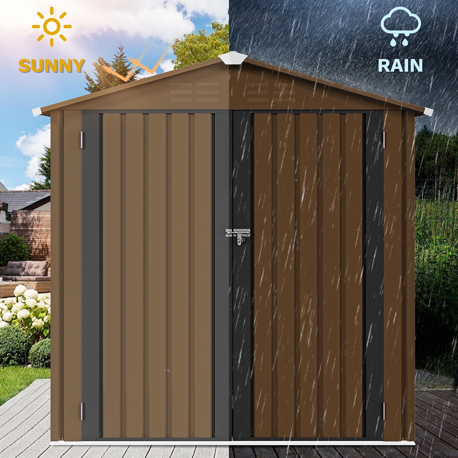 6x4ft Metal Outdoor Storage Sh - Outdoor Furniture With Storage 评论和价格