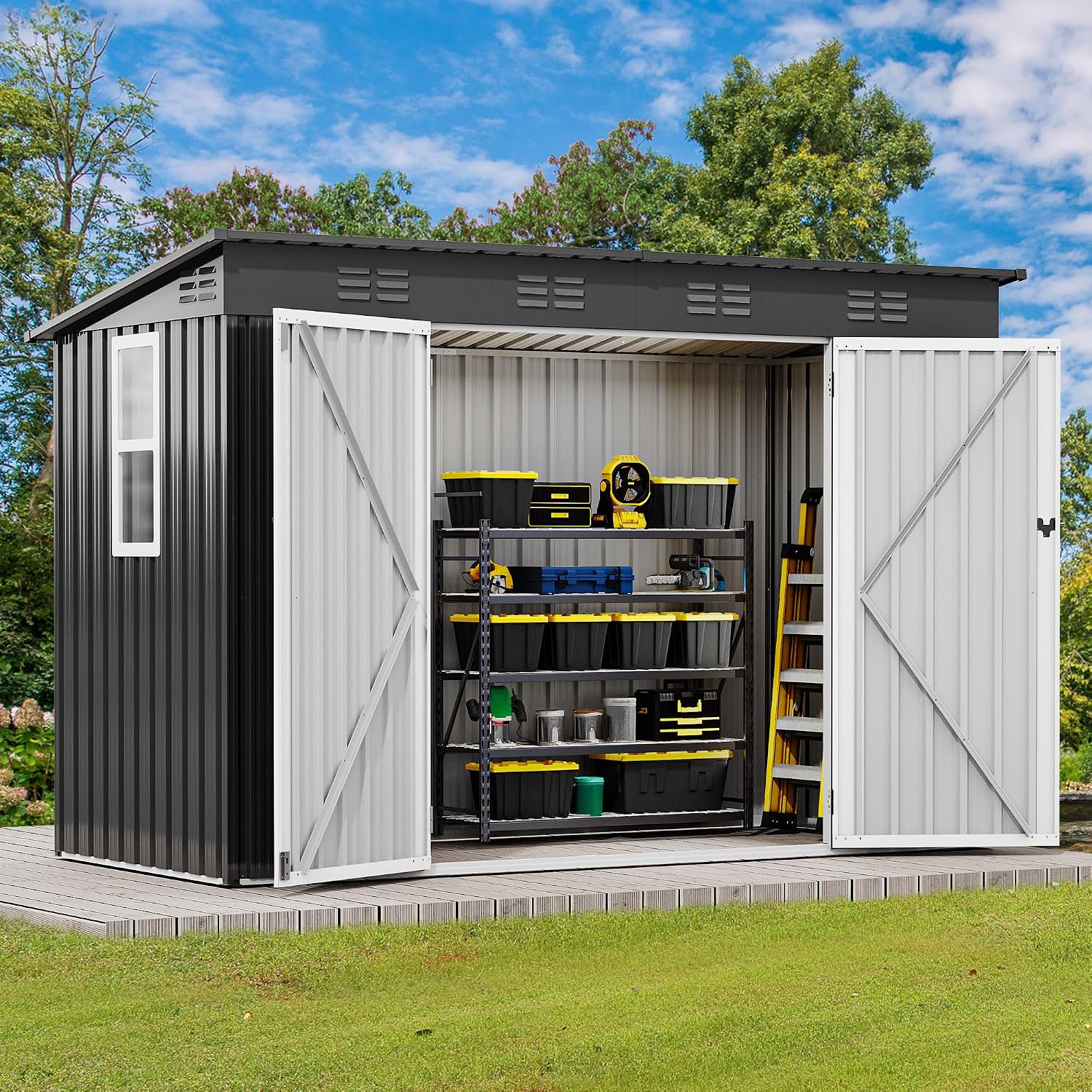 9' x 4' Outdoor Storage Shed w - Outdoor Furniture With Storage 评论和价格