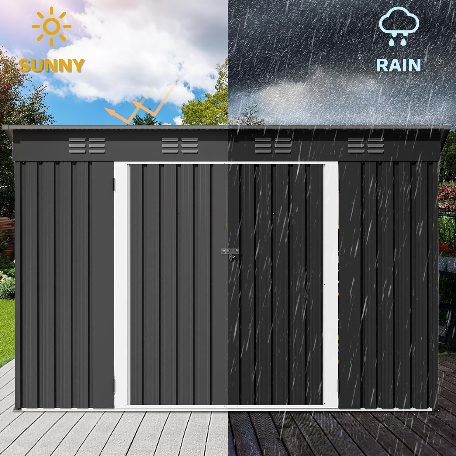 9' x 4' Outdoor Storage Shed w - Outdoor Furniture With Storage 评论和价格
