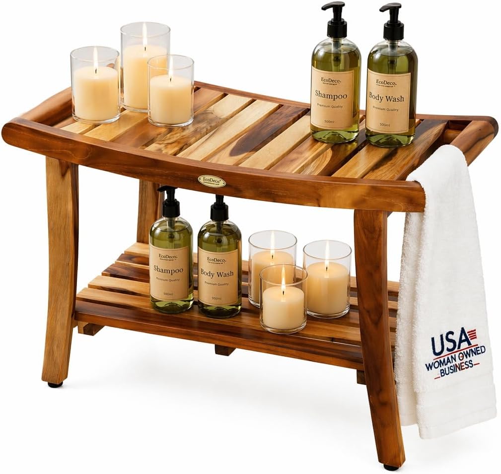 Teak Shower Bench Spa Bath Sho - Outdoor Furniture Teak 评论和价格