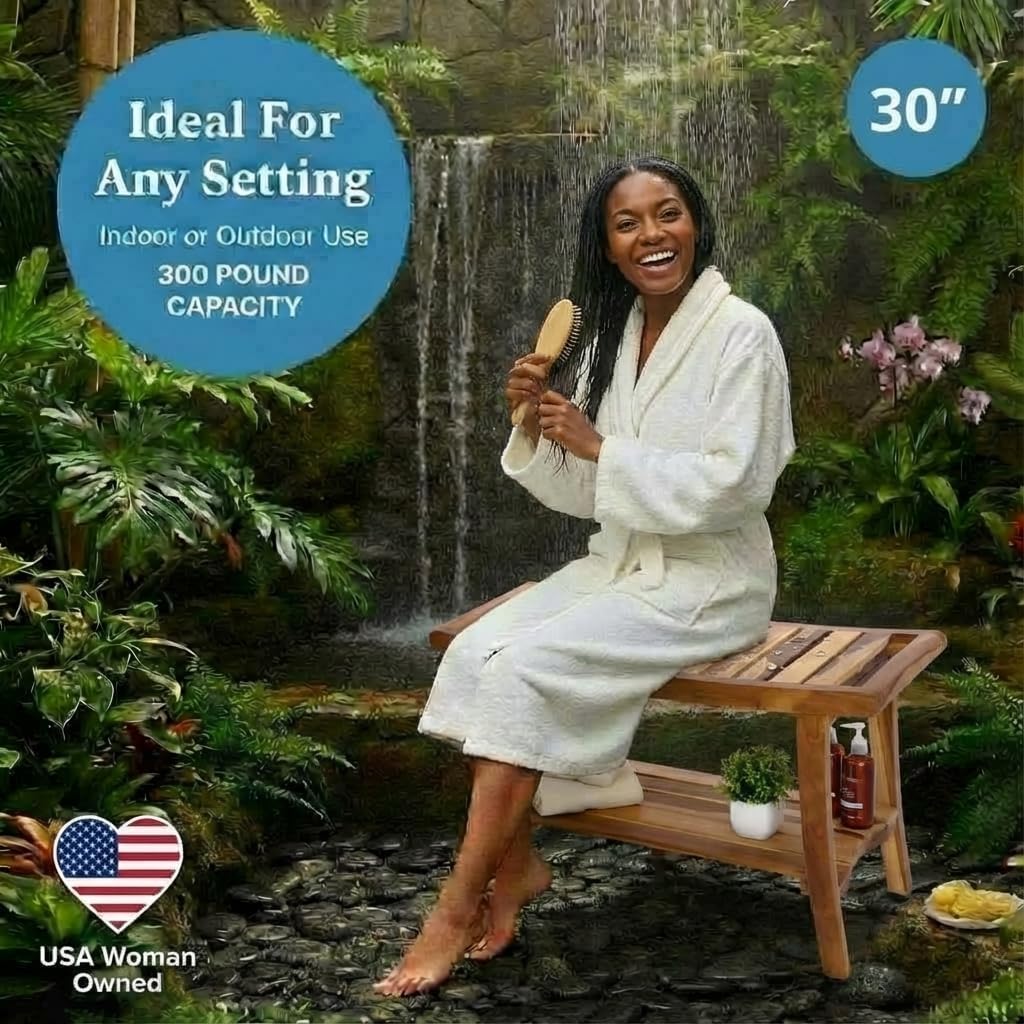 Teak Shower Bench Spa Bath Sho - Outdoor Furniture Teak 评论和价格