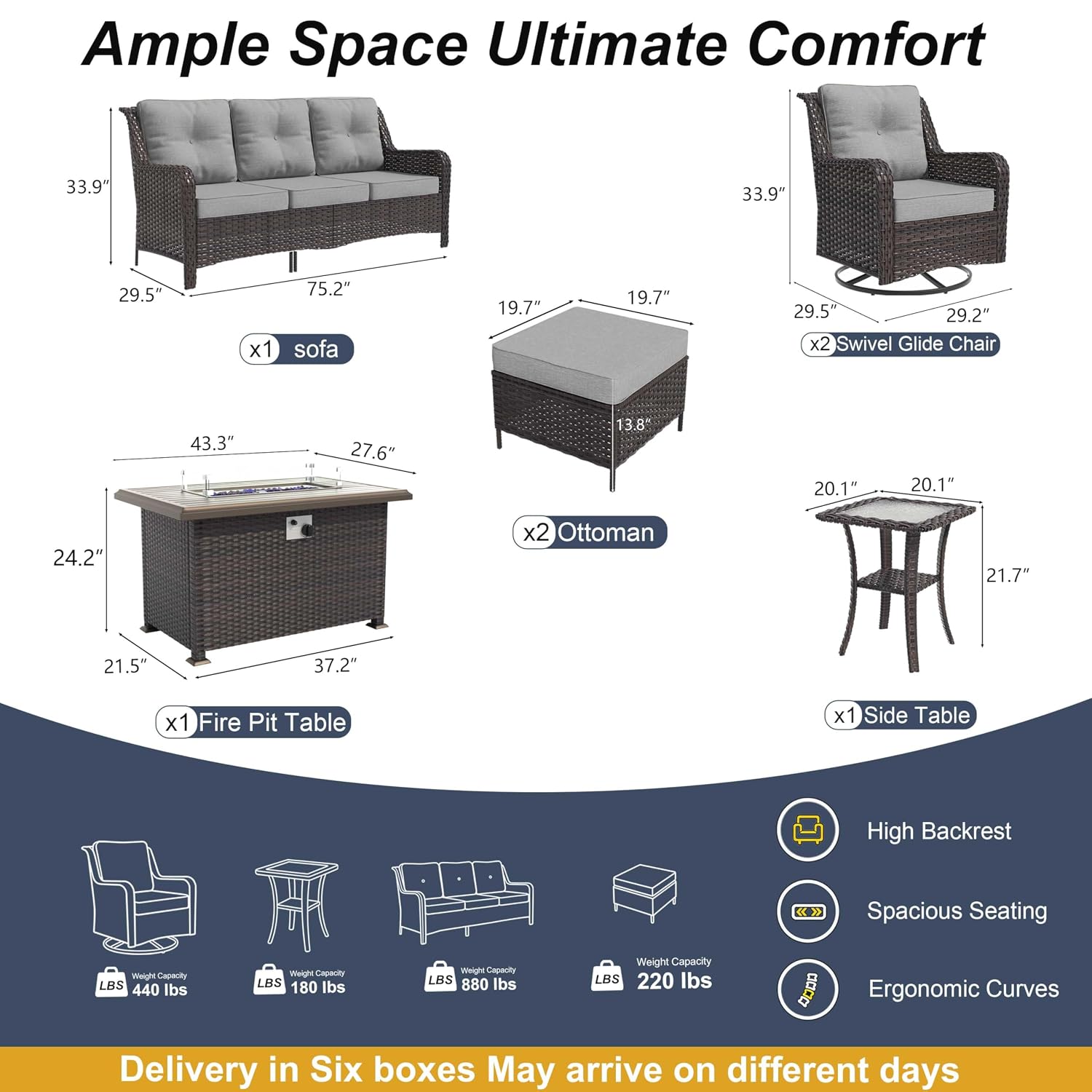 7-Piece Patio Furniture Set, O - Outdoor Furniture Ideas 评论和价格