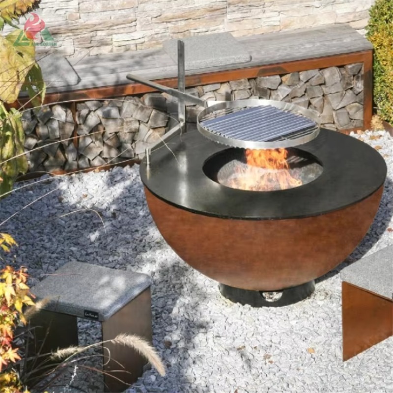 Large Wood Fired Barbecue Char - Fire Pit Bowl 评论和价格