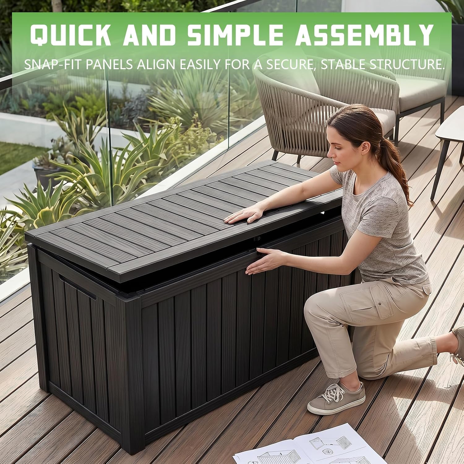 200 Gallon Lockable Resin Deck - Outdoor Furniture With Storage 评论和价格