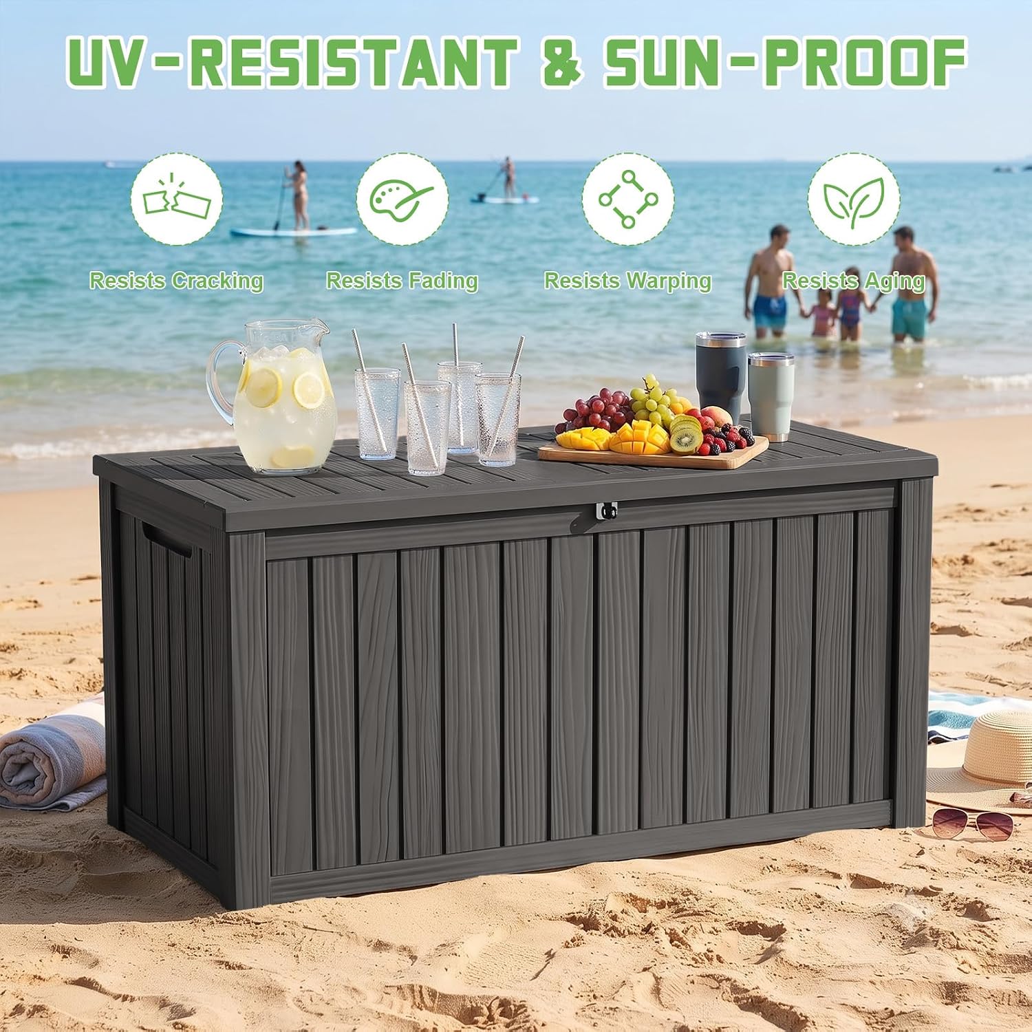 200 Gallon Lockable Resin Deck - Outdoor Furniture With Storage 评论和价格