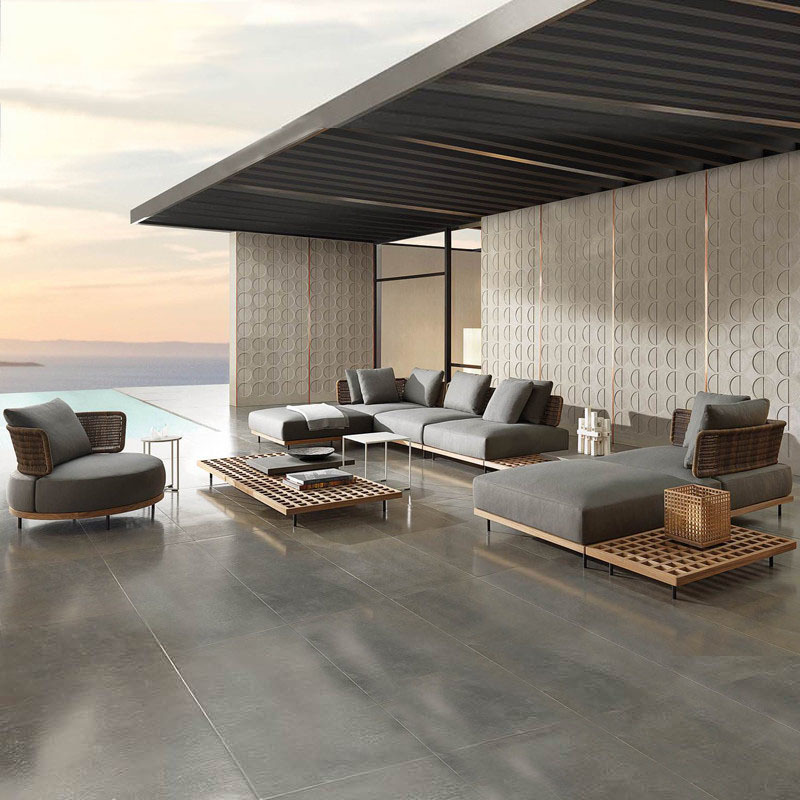 qw-Outdoor Sofa Patio Villa Te - Outdoor Furniture Teak 评论和价格