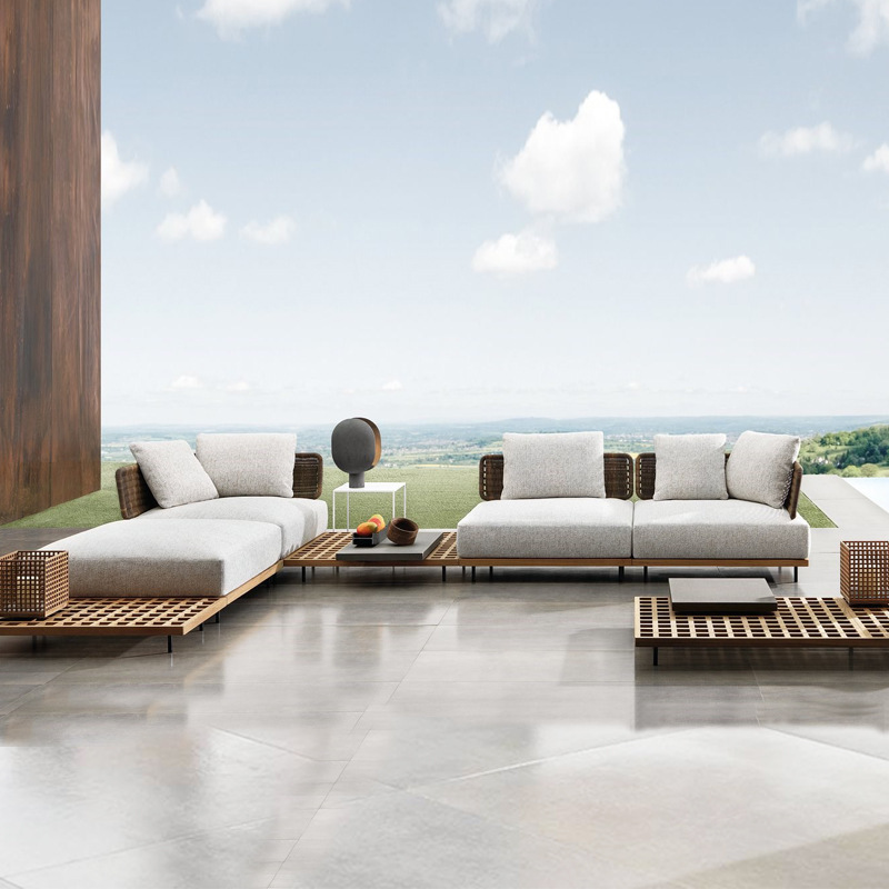 qw-Outdoor Sofa Patio Villa Te - Outdoor Furniture Teak 评论和价格