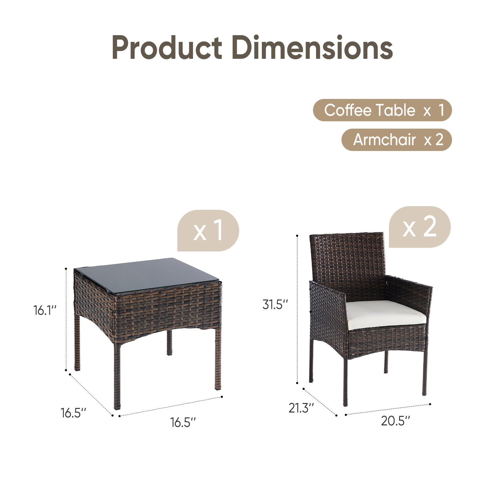 JHK Large Size 3 Pieces Outdoo - Outdoor Furniture Ideas 评论和价格