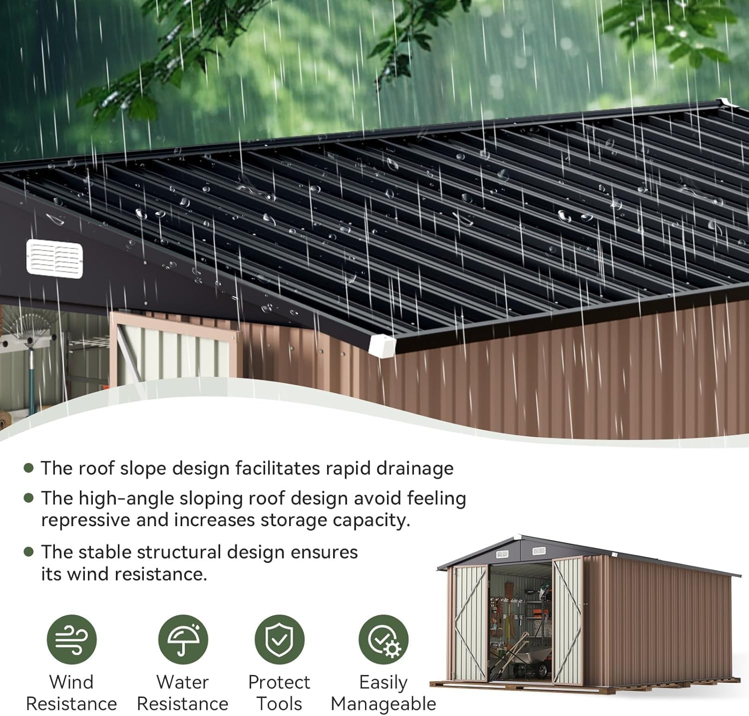 12 x 10FT Outdoor Storage Shed - Outdoor Furniture With Storage 评论和价格