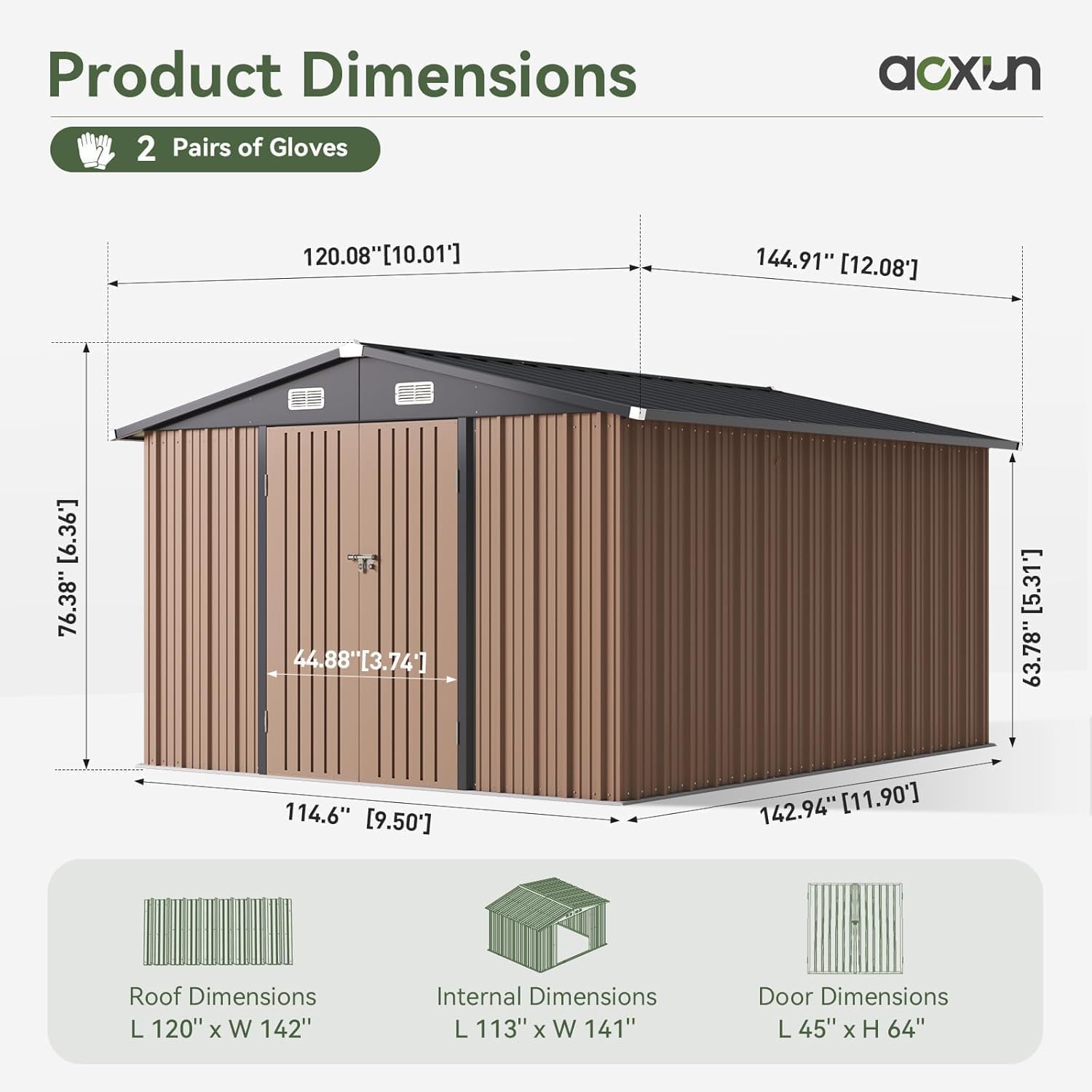 12 x 10FT Outdoor Storage Shed - Outdoor Furniture With Storage 评论和价格