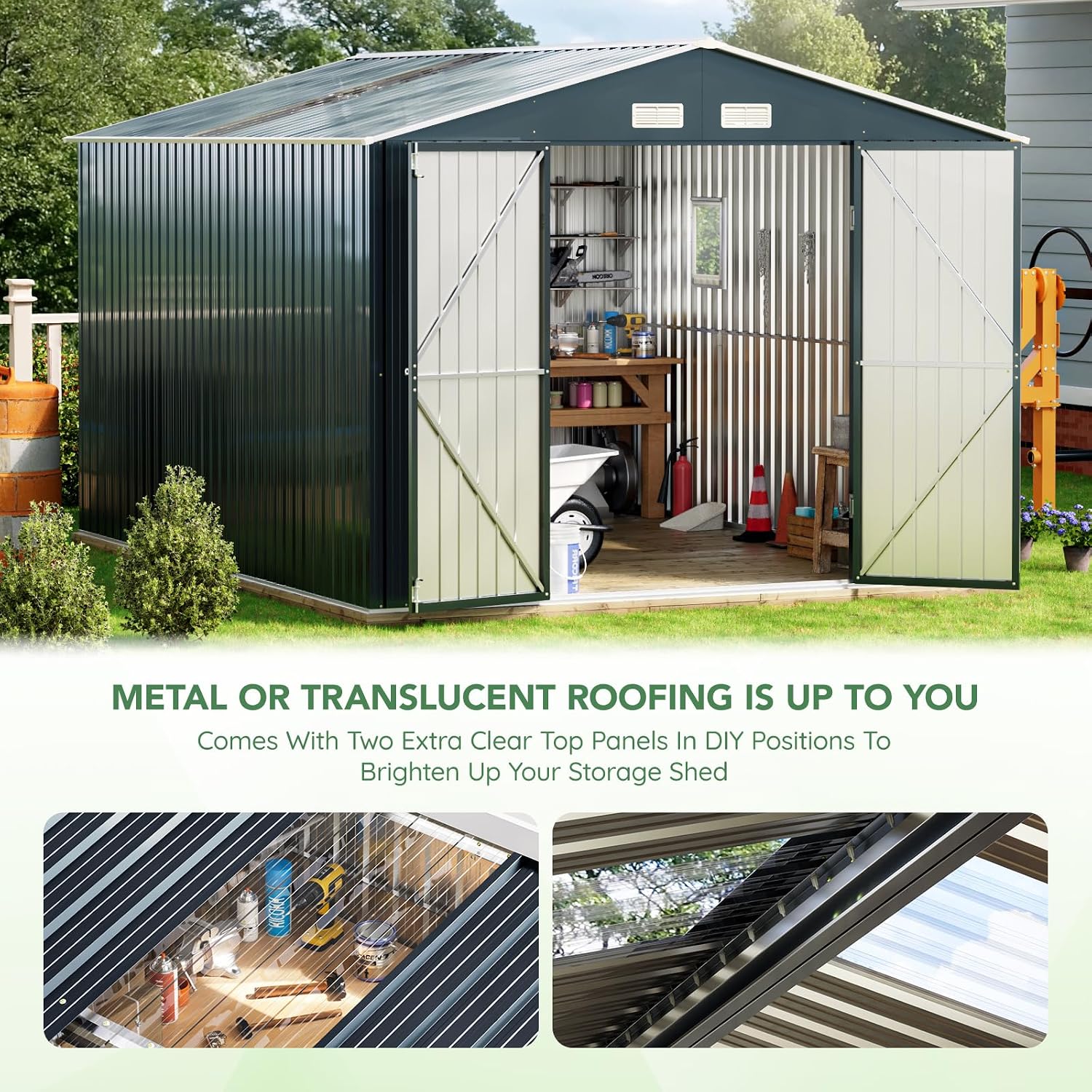 10x12X7.5FT Outdoor Steel Stor - Outdoor Furniture With Storage 评论和价格