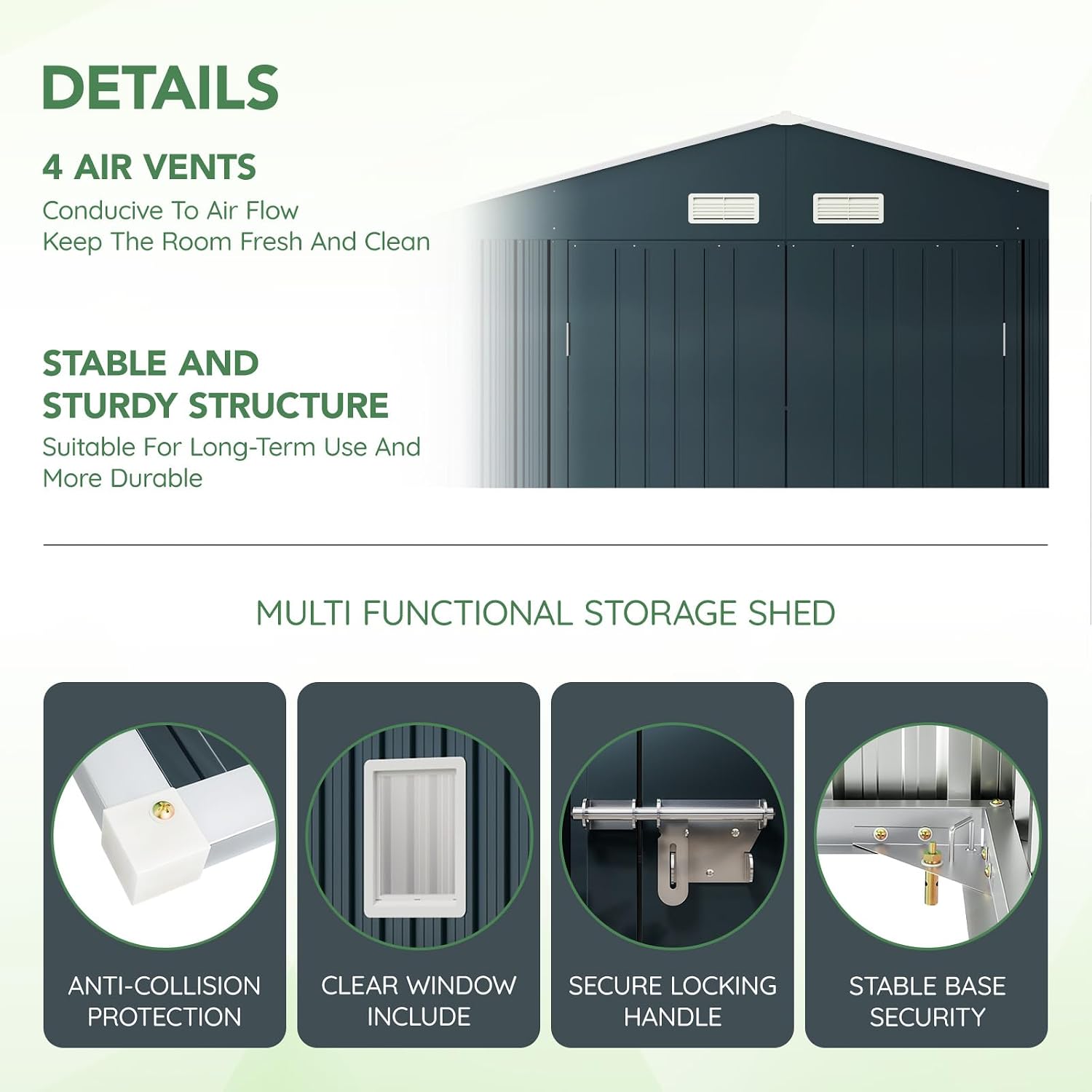 10x12X7.5FT Outdoor Steel Stor - Outdoor Furniture With Storage 评论和价格