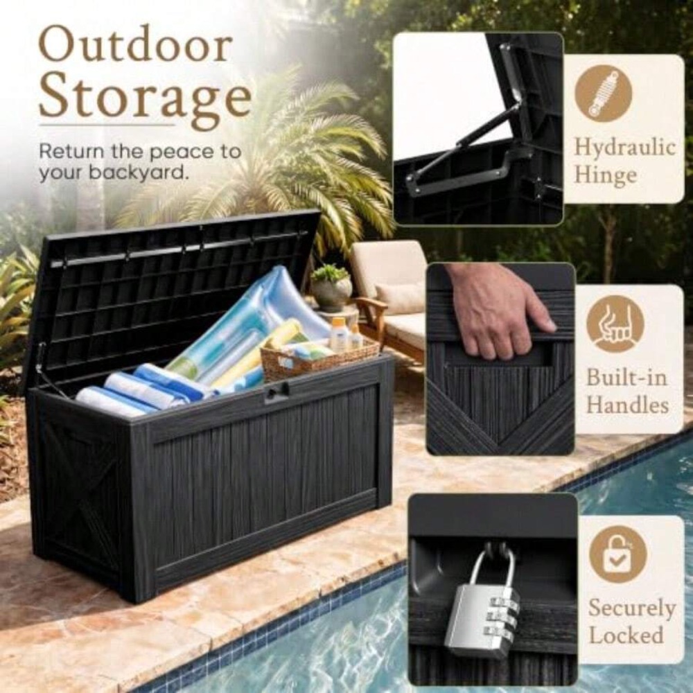 120 Gallon Deck Box Outdoor St - Outdoor Furniture For Pool 评论和价格