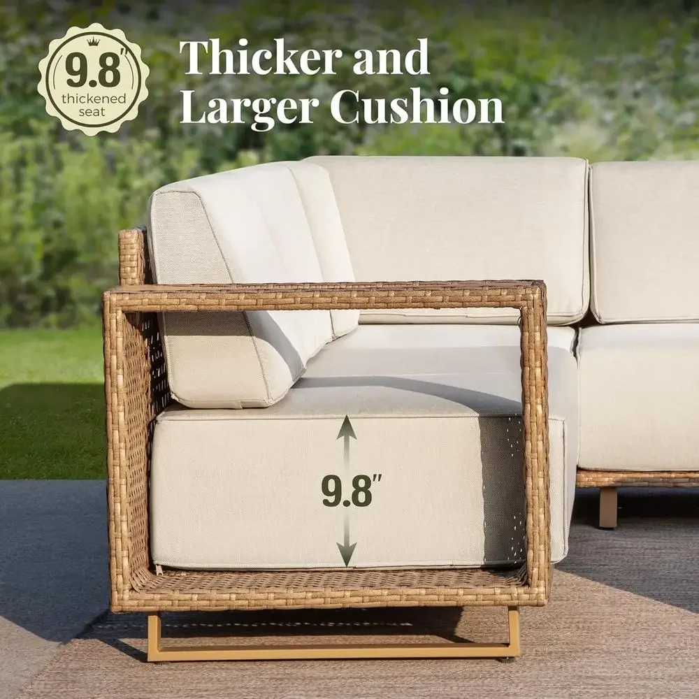 6-Piece Outdoor Wicker Sofa Se - Outdoor Furniture Teak 评论和价格
