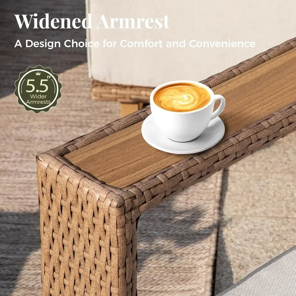 6-Piece Outdoor Wicker Sofa Se - Outdoor Furniture Teak 评论和价格