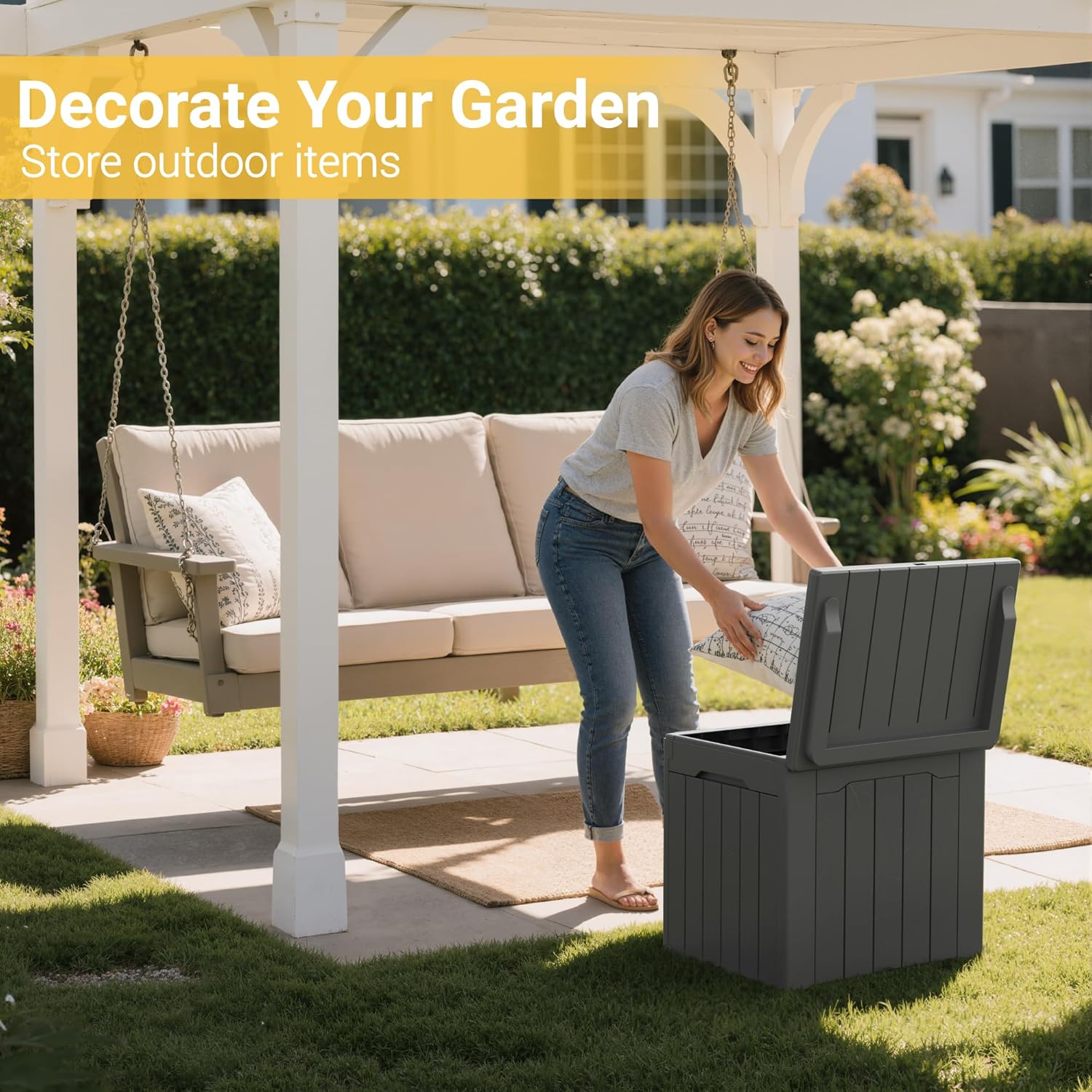 31 Gallon Outdoor Storage Box  - Outdoor Furniture For Pool 评论和价格