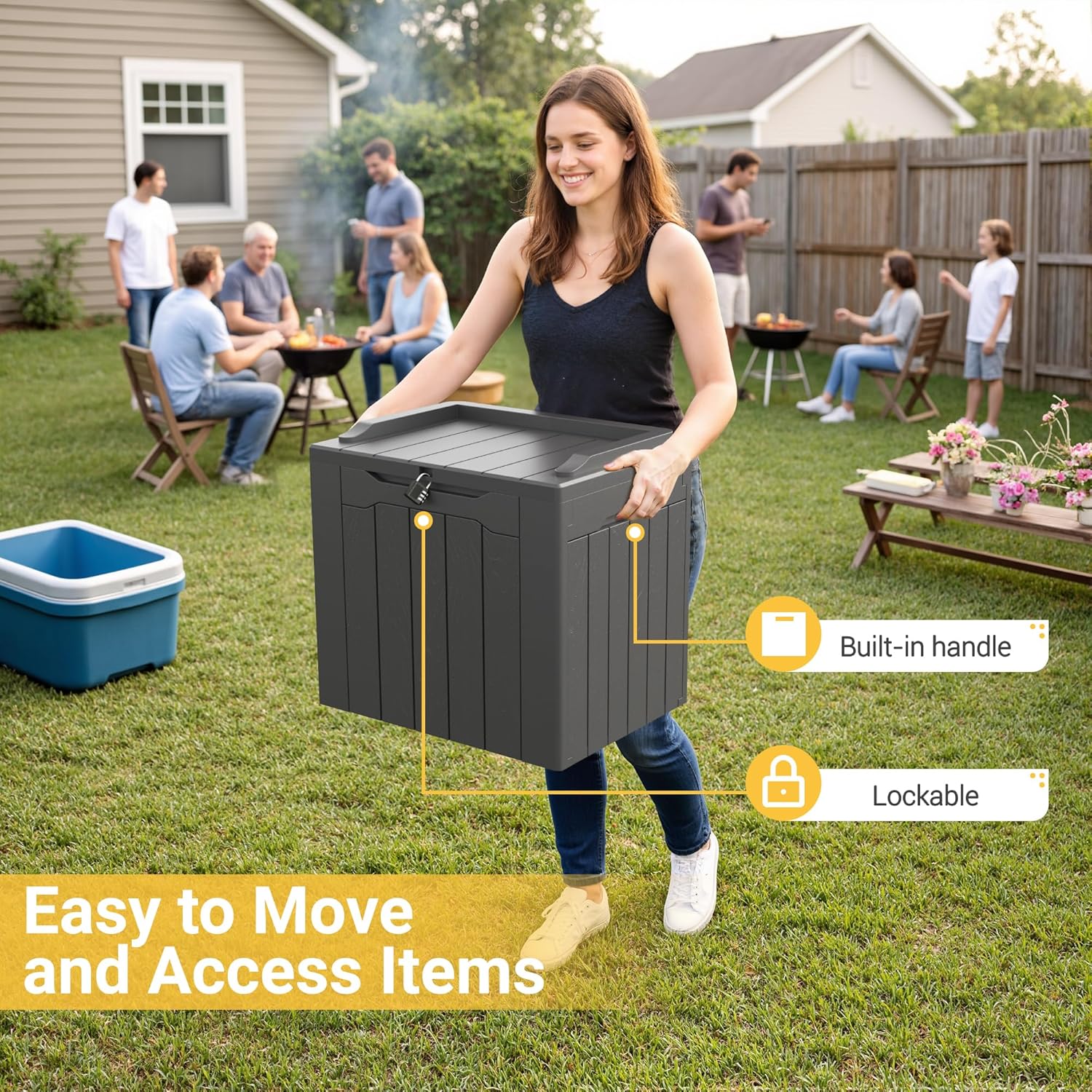 31 Gallon Outdoor Storage Box  - Outdoor Furniture For Pool 评论和价格