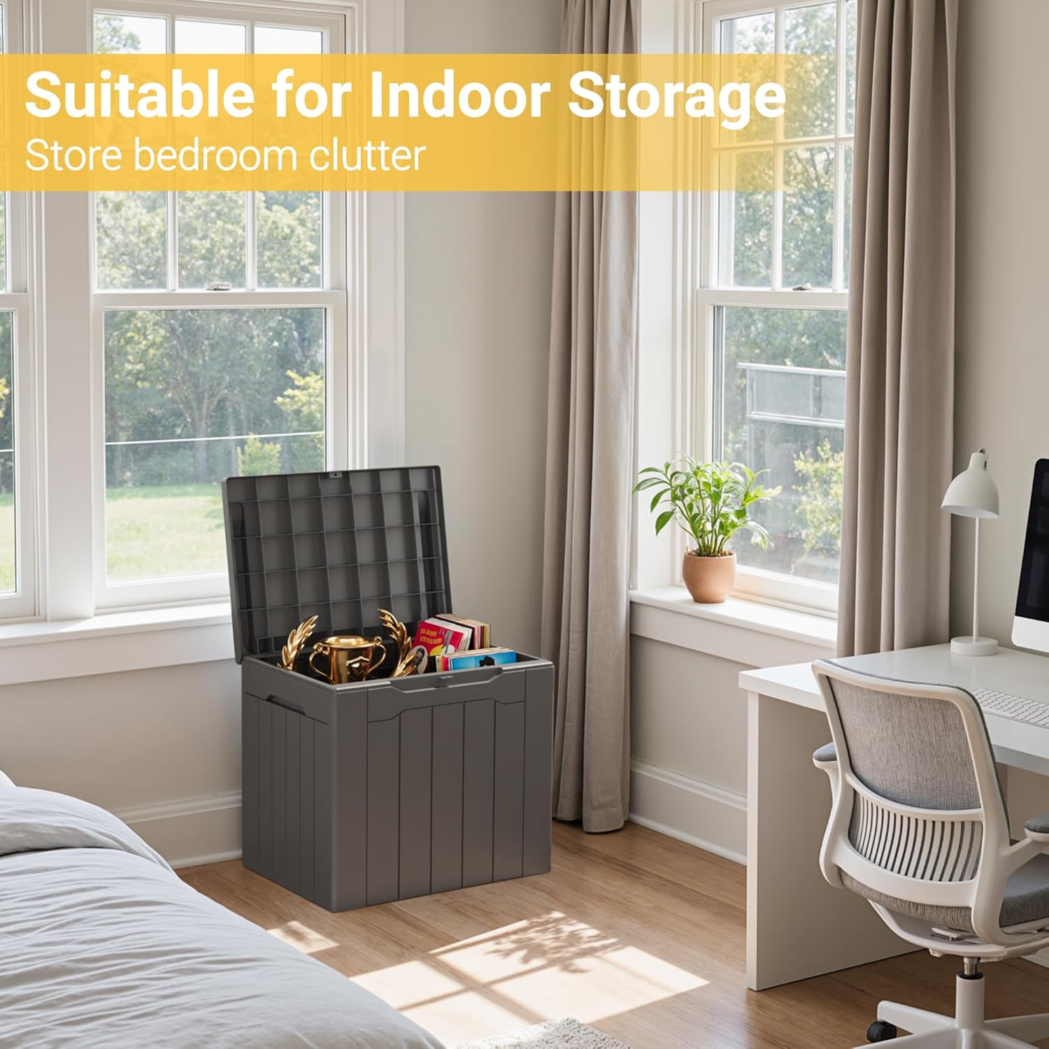 31 Gallon Outdoor Storage Box  - Outdoor Furniture For Pool 评论和价格